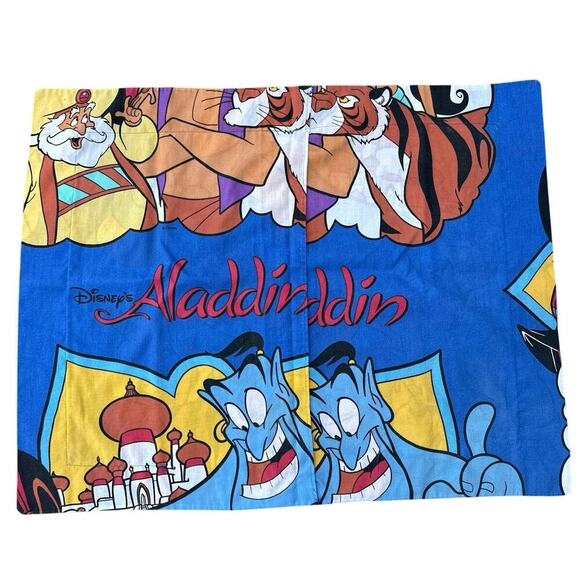 Vintage 90s Disney Aladdin Pillowcase Sham Craft Fabric Genie Jasmine - Picture 2 of 3